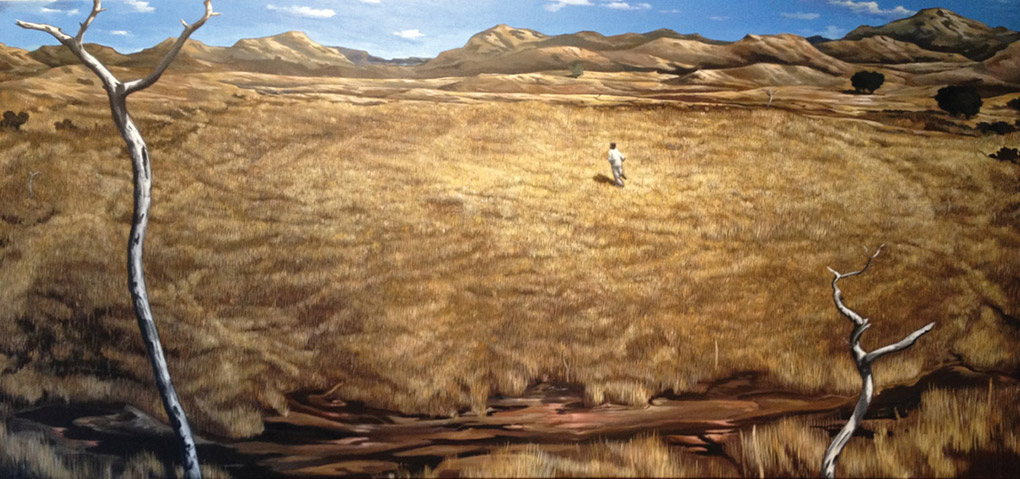 NOCTURNO UPSIDE DOWN (2012). Acrílica sobre canvas, 203 x 90 cm